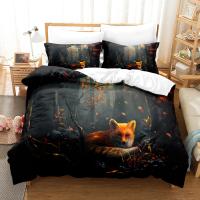 Juego de ropa de cama 3D The Fox, juego de funda de edredón con funda de almohada, ropa de cama doble completa, Queen y King - details 1