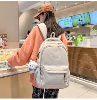 Mochila japonesa grande para estudiantes, sencilla y versátil, material de poliéster unisex, decoración de muñecas - details 7