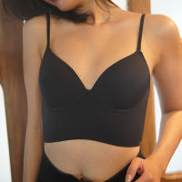 Lencería Sexy sin espalda para mujer, ropa interior con escote en V profundo, sujetador de realce de corte bajo, Bralette transpirable Invisible de espalda baja - details 5