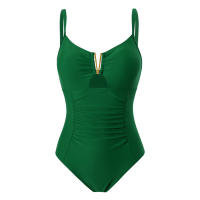 Traje de Baño de Una Pieza Negro V Cut Traje de Baño Sólido Sexy para Mujeres - details 18