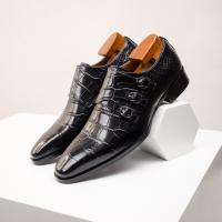 Zapatos de cuero transpirables de vestir para hombre con relieve. - details 21