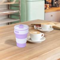 Taza de café de viaje - 12 oz / 350 ml - Taza de viaje de silicona reutilizable y plegable con tapa - Taza de café de viaje plegable | Portátil - details 0