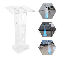 Podio de Acrílico Transparente con Luz LED Azul 60 × 40 × 110cm Ideal para Oficinas de Iglesia, Escuelas, Bodas, Concertos, Aulas de Ponencia - details 1