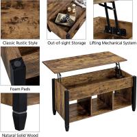 Mesa de Café Elevable con Cajón Estilo Moderno para Sala Patas de Madera Maciza - details 3