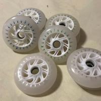 2 Piece Led Bright PU Inline Speed skate Flash rollers Rodas 100mm 110mm Scooter Roller Ruedas inline Skating wheels - details 4