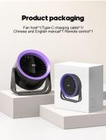KINSCOTER, el más nuevo ventilador de escritorio portátil recargable de 4000mAh, ventilador de refrigeración de aire de montaje en pared ajustable con ángulo de 100 velocidades con Control remoto - details 17