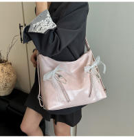 Bolso doble con lazo estilo Ballet para mujer, edición coreana, bolso de hombro individual de gran capacidad, primavera 2025 - details 14