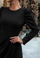 Vestido de manga larga con abertura por debajo de la rodilla para mujer, vestido elegante y hermoso con cuello redondo, moda 2025 - details 12