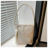 Bolso de hombro con bordado estampado, bolso de mano de estilo chino nuevo Floral de gran capacidad, bolso de mano, bolso de mano con flores para axilas para niñas - details 8