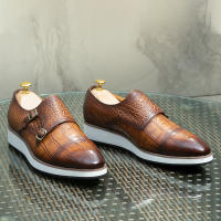 Moda hecha a mano de gama alta casual Munch zapatos de cuero de negocios de cuero de vaca - details 3