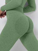 Pantalones de yoga deportivos de cintura alta para gimnasio, mallas sin costuras para mujer - details 10