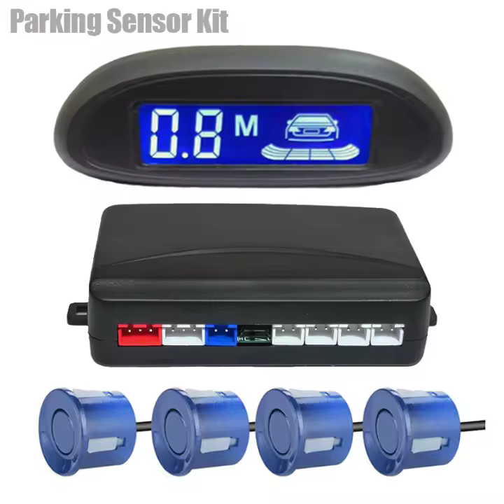 Risinglon-Kit de Sensor de aparcamiento para coche, Monitor LED inverso automático, 4 sensores, sistema Detector de Radar, pantalla de retroiluminación - 1