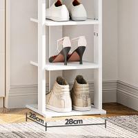 Zapatero, Estante Zapatero, Estantería para Zapatos, Mueble Zapatero de 8 Niveles, con 2 Ganchos, 50 x 28 x 113 cm, para Entrada, Dormitorio, Ahorra Espacio, Blanco - details 32