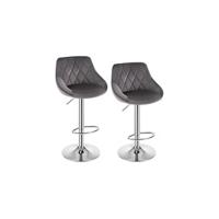 2X Taburete de Bar con Respaldo Sillas de Bar Regulables en Altura, con Asiento Acolchado Terciopelo Sillas Giratorias Muebles Cocina Silla de Comedor Verde Oscuro - details 11