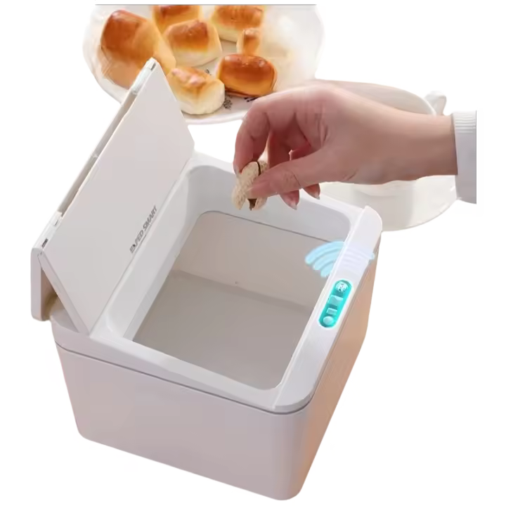 Mini cubo de basura plegable con Sensor automático, papelera pequeña para escritorio, baño, cocina, dormitorio, 4/6L - 1