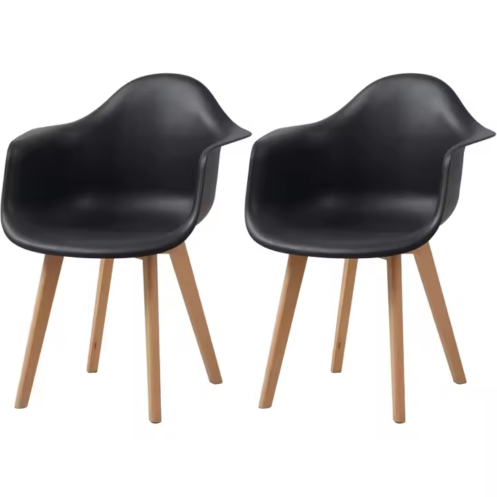 Sillas de Comedor Nórdicas de Madera de Haya Paquete de 2 Modernos para Sala de Estar, Oficina, Dormitorio - 1