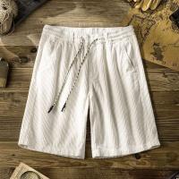 Pantalones Cortos de Corduroy Retro para Hombres Pantalones de Moda Casual de Verano Ligeros con Encaje Multifuncional de Medio Largo - details 4