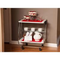 Servicio de cocina, almacenamiento, 2 estantes, 1 cesta de almacenamiento, con ruedas, cocina, sala de estar - Kitchen Wagon CW-005 - Marrón - details 21