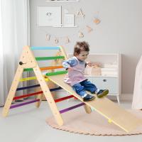Set Triangular 2 en 1, Juguetes de Escalada para Bebés, Parque Infantil Interior, Juguetes de Escalada Plegables para Niños Pequeños, de Madera para Mayores de 2 Años, Gimnasio Infantil - details 1