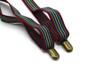 4 clips de bronce para adultos de 2,5 centímetros, tirantes a rayas para hombre, accesorio retro de alta elasticidad para fiestas y bodas, para mujer - details 2