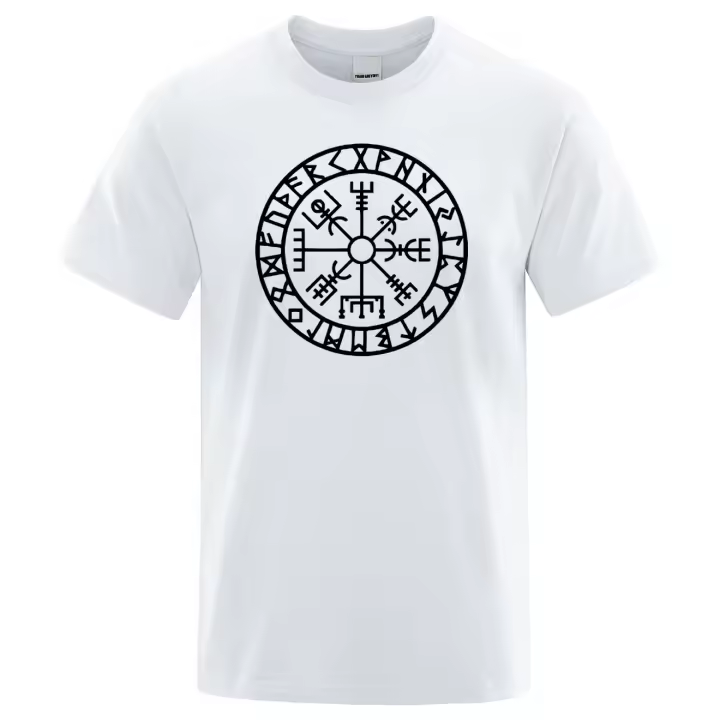 Camiseta de Vikingos Odin Guerrero Legendario para Hombre, Top de Algodón Puro, Manga Corta, Cuello Redondo, Verano, Novedad - 1