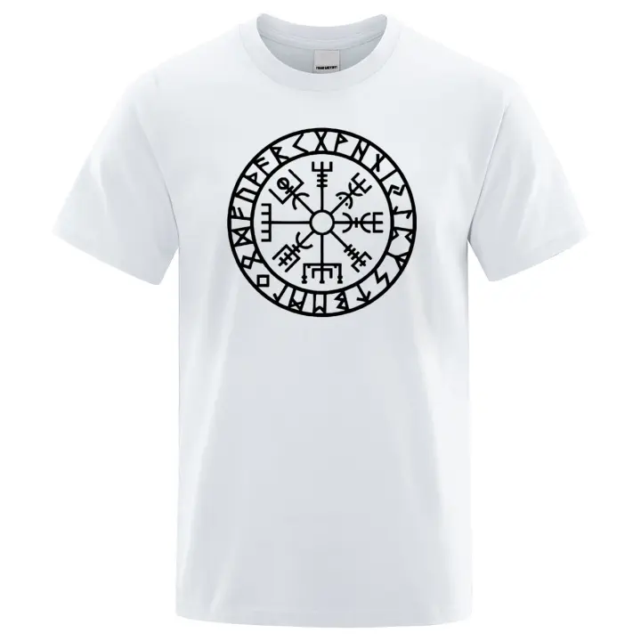 Camiseta de Vikingos Odin Guerrero Legendario para Hombre, Top de Algodón Puro, Manga Corta, Cuello Redondo, Verano, Novedad - 1