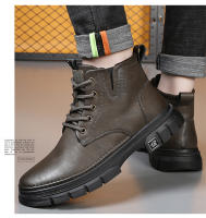 Nuevas botas de trabajo, botas de cuero de moda de caña alta para hombres de estilo británico americano retro - details 21