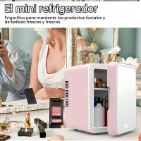 Mini refrigerador con espejo LED para habitación, 10 litros, 12 V/240 V, portátil, para cosméticos, con función de frío y calor, con enchufe para coche, para el cuidado de la piel, para maquillaje, para habitación pequeña. - details 1