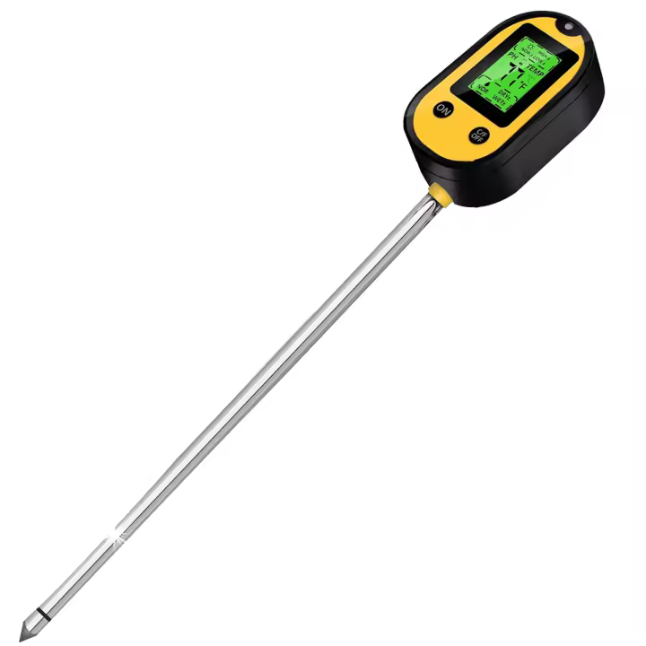 Medidor de humedad del suelo 5 en 1, iluminación ambiental/intensidad de la luz solar, valor de temperatura del suelo, contenido de humedad del suelo - 1