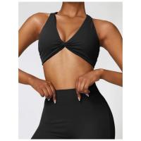 Sujetador deportivo push-up con tiras cruzadas para mujer, top corto para yoga, gimnasio, fiess, transpirable - details 20