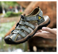 Sandalias de piel auténtica para hombre, zapatos informales para la playa, calzado deportivo antideslizante para exteriores, zapatos romanos de talla grande 38-48 - details 26