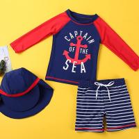 Bañador dividido para Niños, Manga Larga, Corta, Bañador, Dibujos Animados, Gorro, Conjunto de 3 Piezas - details 2