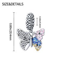 Cuelga de Plata de Cobre con Encanto de Mariposa Dragón Volador Abejas Búho - details 12