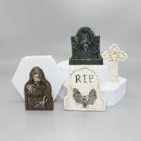 4 Uds Mini RIP lápidas calaveras DIY cementerio ataúd cementerio miniatura decoración de Halloween accesorios de adornos de jardín de hadas - details 6