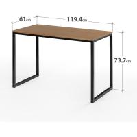 Mesa de escritorio de 119 x 61 x 73 cm, escritorio de oficina de metal y madera, mesa multiusos, color marrón y negro - details 2