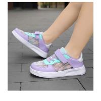 Moda verano niños zapatos casuales suaves lindas niñas rosa púrpura luz gruesa zapatillas de deporte de malla de aire chico princesa Net calzado deportivo - details 12