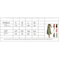 Vestido Largo de Verano Elegante Manga Volante, Cuello Redondo, Untilo a la Rodilla - details 6