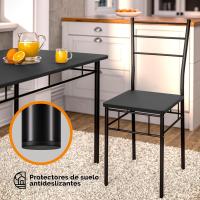 Mesa de Comedor con 4 Sillas Set 5 Pzs. Completo Madera Muebles Cocina Leo 110x68cm Tipo Industrial - details 3