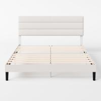 Piper Cama 135x190 cm Altura 30 cm Tapizado Somier con Cabeza Soporte de Láminas de Madera - details 12