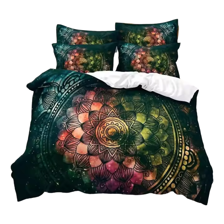 Juego de Ropa de Cama Floral Conjunto de Cama de Algodón de 3 Piezas Funda de Edredón, 2 Pelotas - 1