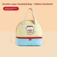 Bolsa de almuerzo de dibujos animados de doble capa, bolsa térmica aislada de gran capacidad para Picnic, bolsa de mano aislada a prueba de fugas para niñas - details 11