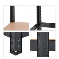 Estantería de Metal Resistente a 1250kg 5 Baldosas, 180 x 100x 60cm Ideal para Almacenamiento en Sótano, Taller, Garaje Negro, Tablero de Fibras - details 7
