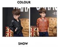 Abrigos para niños, moda Otoño Invierno, además de terciopelo/sin terciopelo, dos estilos, chaqueta de cuero PU de algodón cálida para niños de 1 a 11 años - details 0