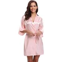 Bata de satén para mujer, lencería íntima, ropa de dormir sedosa, regalo de boda nupcial, bata de baño tipo kimono informal, camisón Sexy - details 9