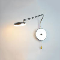 Luz de lectura de cabecera de cuello de cisne Industrial, enchufe de pared/cabecera, lámpara de exhibición de galería de arte LED con interruptor de cadena de polaina, 5W - details 3