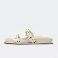 Zapatillas de diseñador con hebilla de metal blanco para mujer, cómodas sandalias antideslizantes de verano, chanclas de fondo suave, sandalias planas de playa - details 4