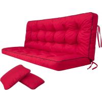 Cojines de Asiento y Respaldo Impermeables Diseño Acolchado y Correas 100 cm Marrón - details 37