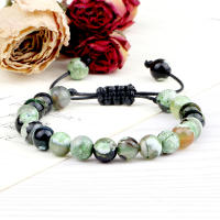 8mm hombres mujeres ágatas de fuego cuentas de ónix pulsera brazaletes curación Piedra Natural Chakra oración encanto Buda joyería ajustable regalos - details 4