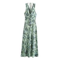 Ropa de mujer de estilo europeo y americano, seda de moda satén textura impresión suelta vestido casual 9878147 - details 1