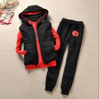 Otoño e Invierno nueva moda traje de mujer chándales casuales con capucha sudadera de lana conjunto de tres piezas - details 2